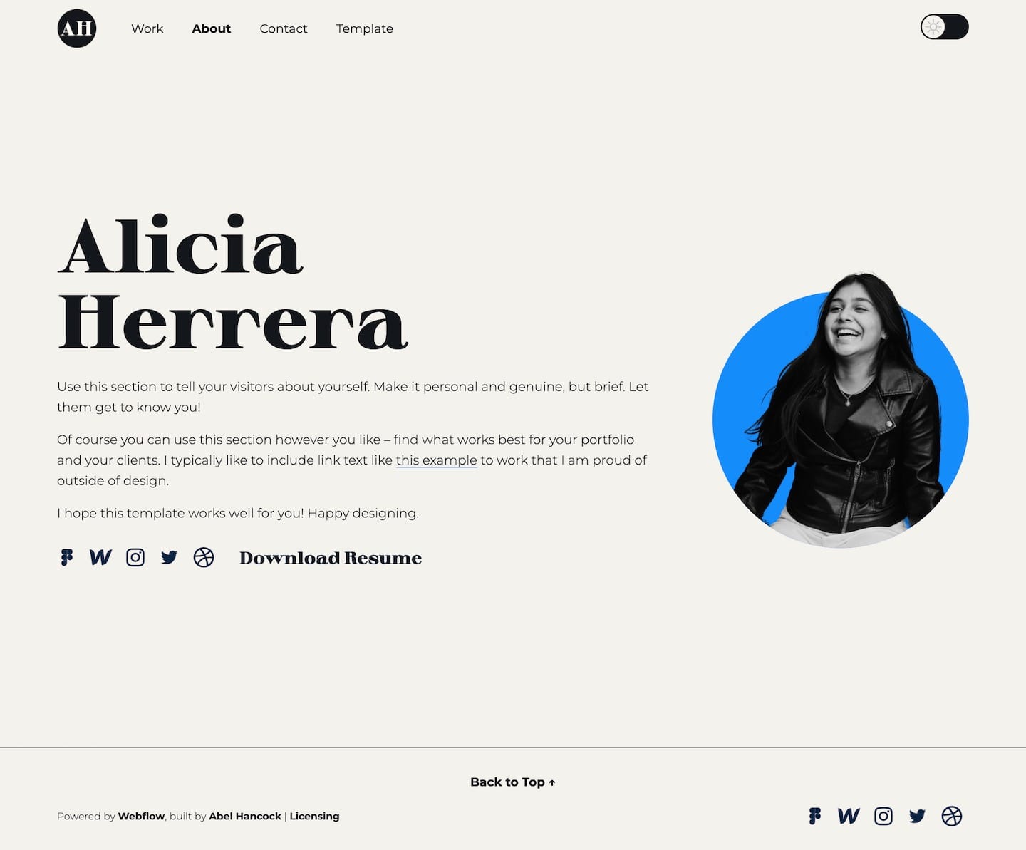 Adept Portfolio Webflow Template screenshot