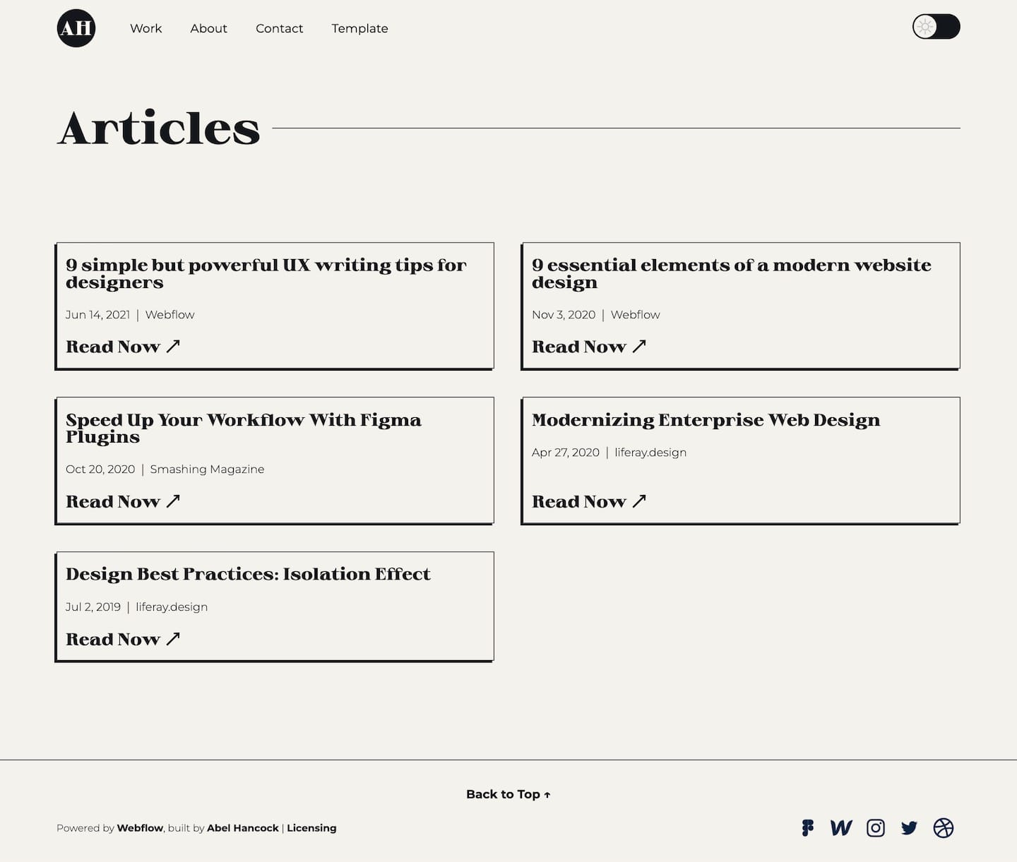 Adept Portfolio Webflow Template screenshot