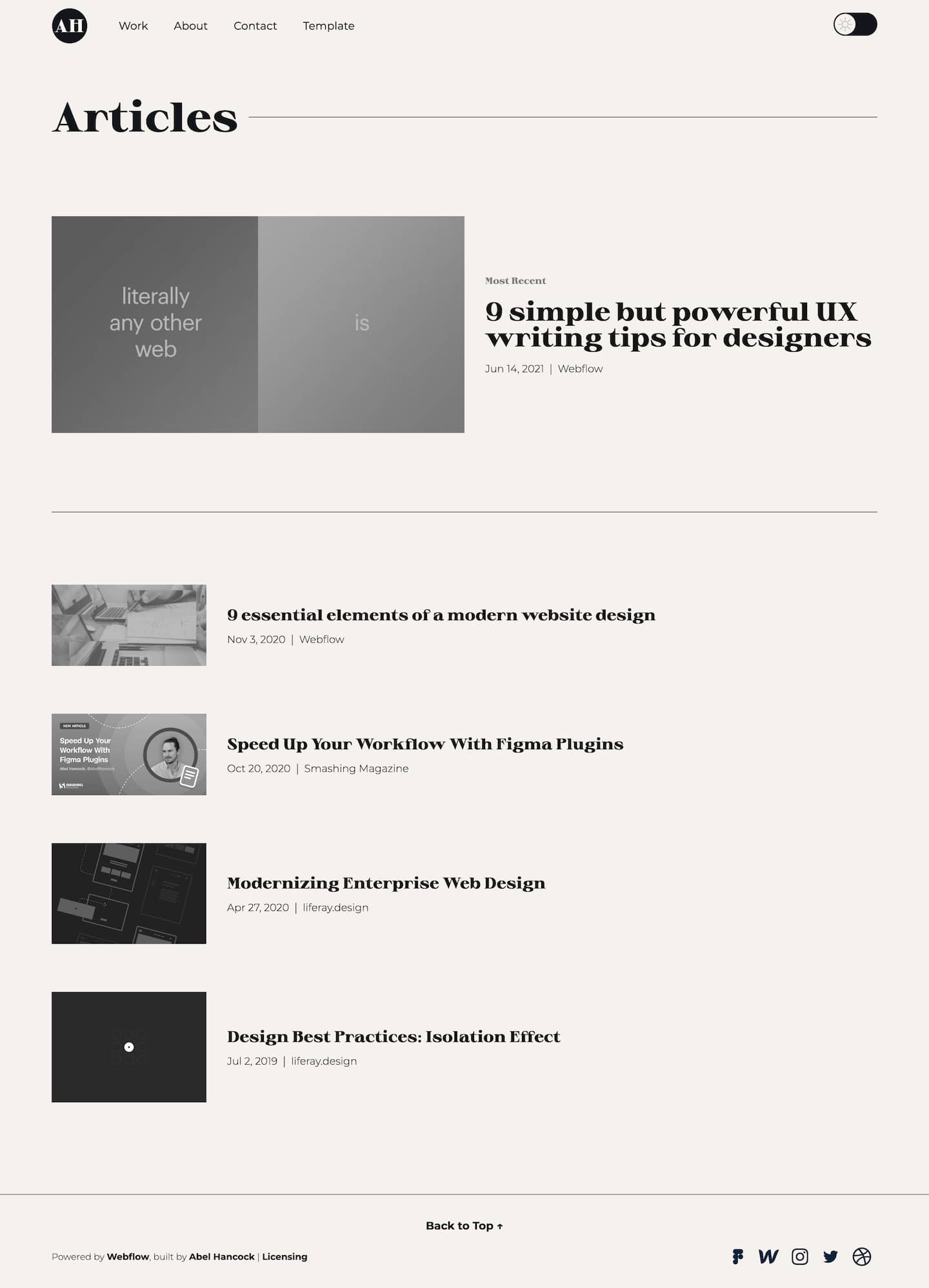 Adept Portfolio Webflow Template screenshot