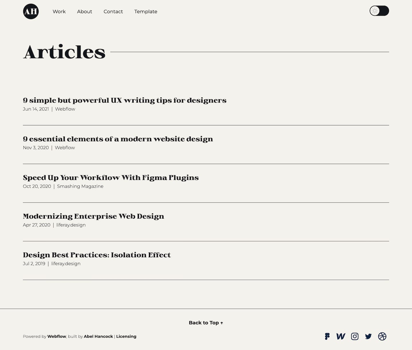 Adept Portfolio Webflow Template screenshot