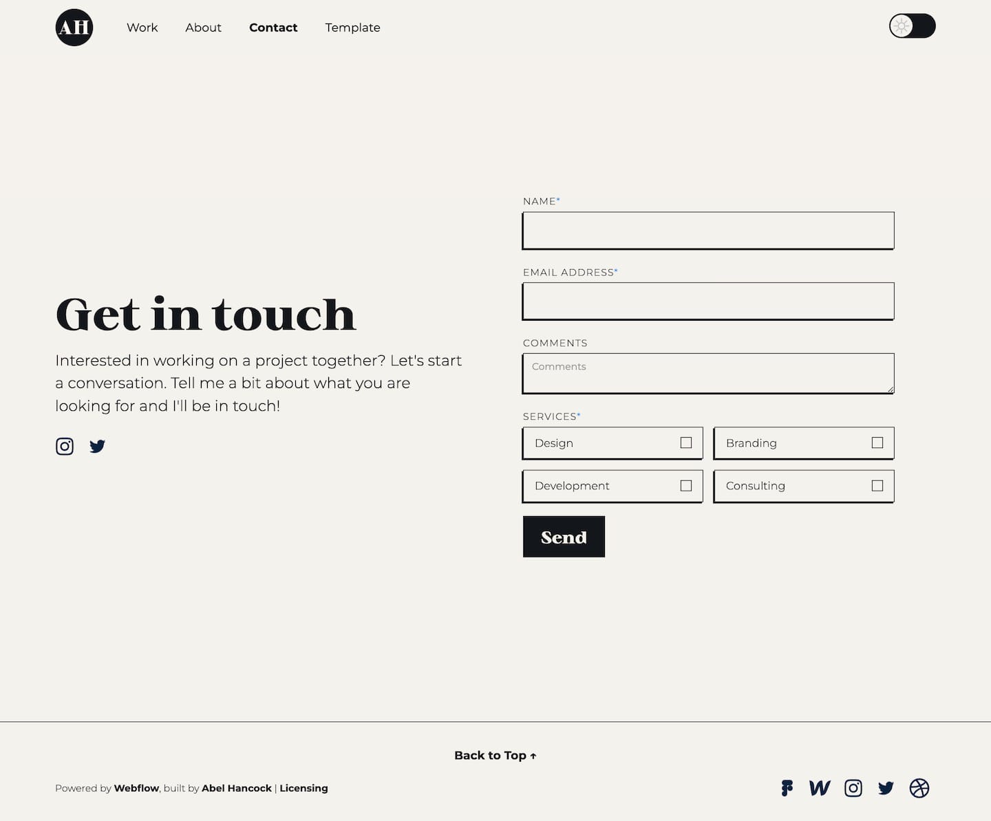 Adept Portfolio Webflow Template screenshot