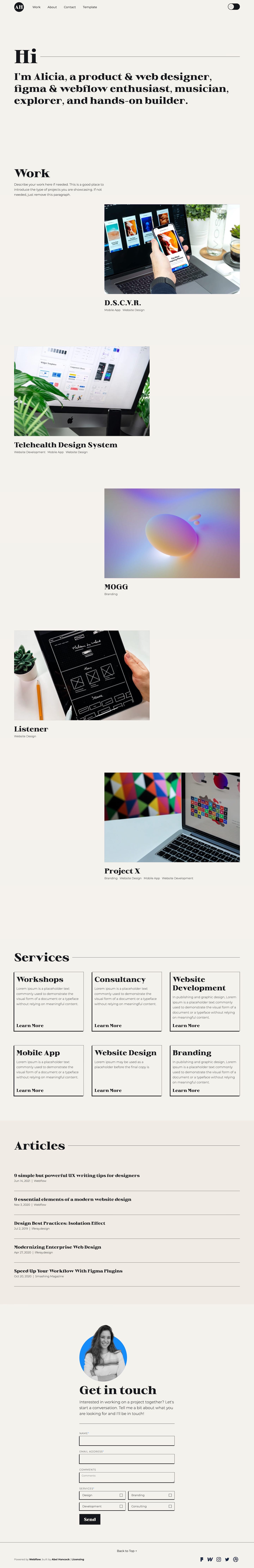 Adept Portfolio Webflow Template screenshot