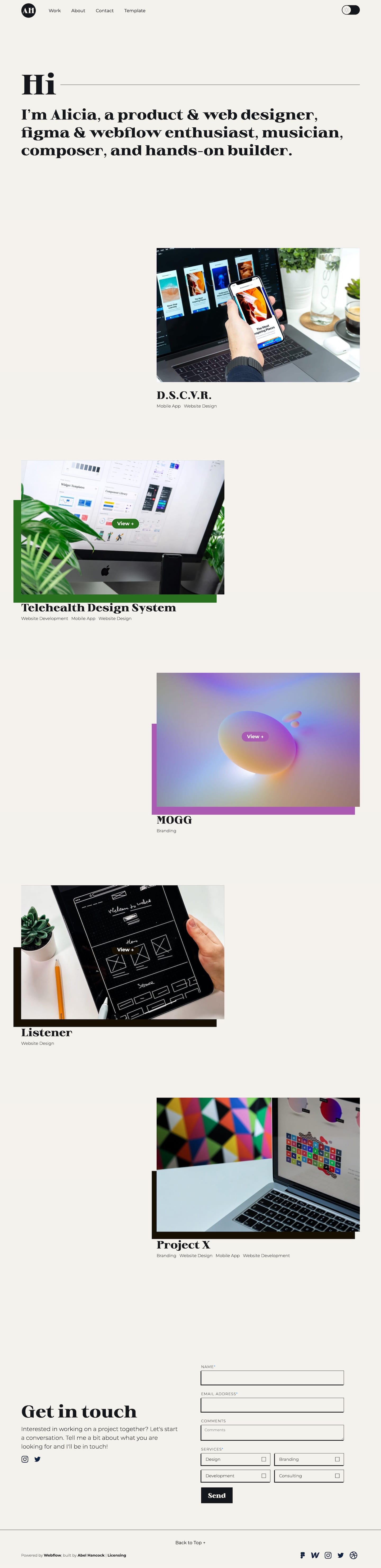 Adept Portfolio Webflow Template screenshot