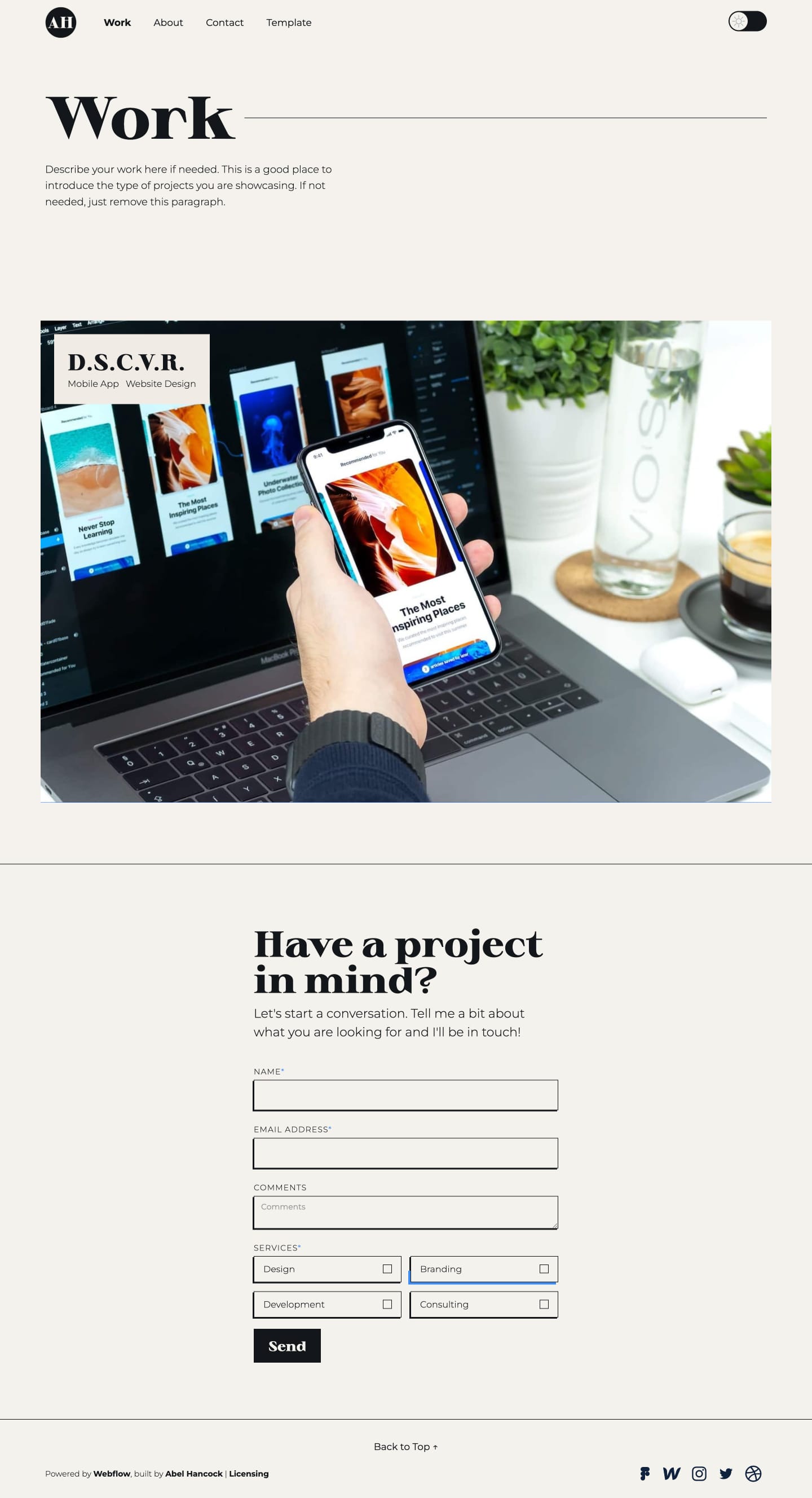 Adept Portfolio Webflow Template screenshot