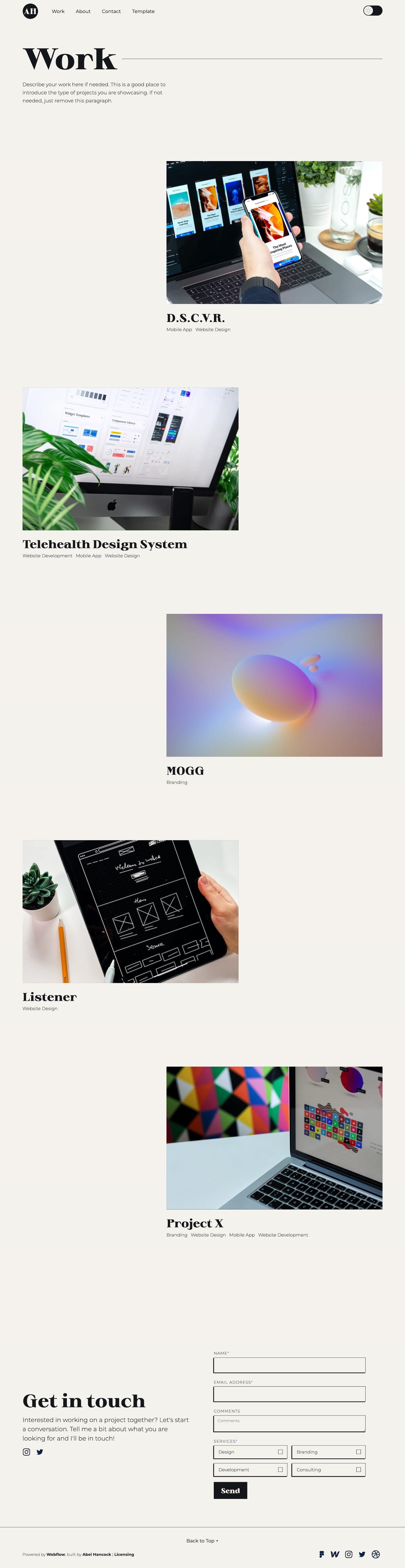 Adept Portfolio Webflow Template screenshot